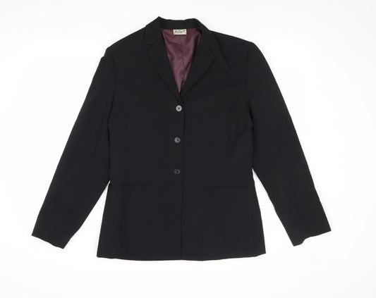 Select Womens Black Polyester Jacket Suit Jacket Size 12