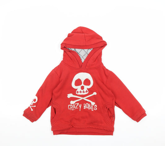 Kids Stuff Boys Red Polyester Pullover Hoodie Size 3 Years Pullover - Crazy Bones