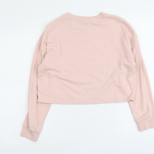 New Look Girls Pink Cotton Pullover Sweatshirt Size 12-13 Years Pullover