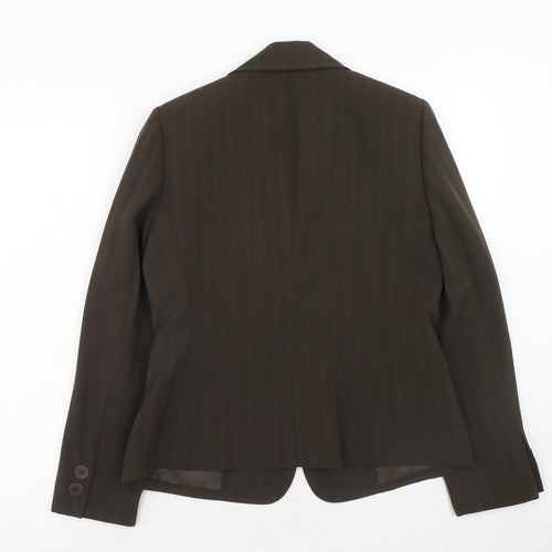 Kasper Womens Brown Striped Polyester Jacket Suit Jacket Size 6