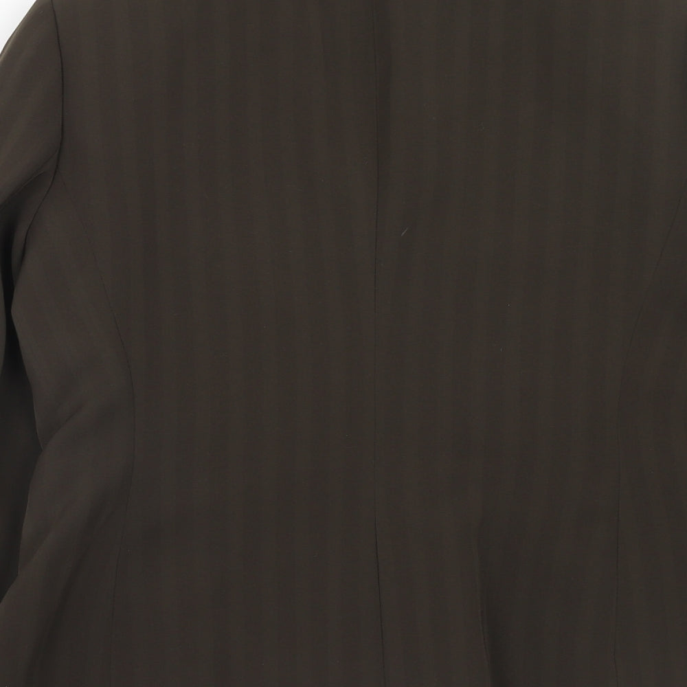 Kasper Womens Brown Striped Polyester Jacket Suit Jacket Size 6