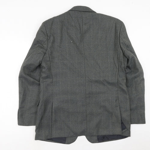 Periscope Mens Grey Check Polyester Jacket Suit Jacket Size 44 Regular