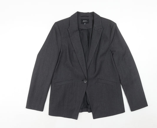 Papaya Womens Grey Polyester Jacket Suit Jacket Size 14