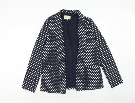 Papaya Womens Blue Geometric Polyester Jacket Blazer Size 12 - Open