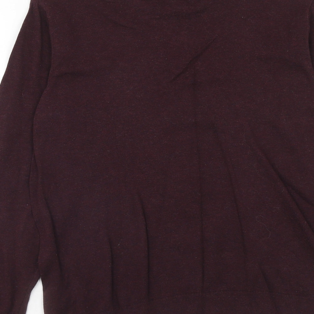 H&M Mens Purple Round Neck Cotton Pullover Jumper Size M Long Sleeve