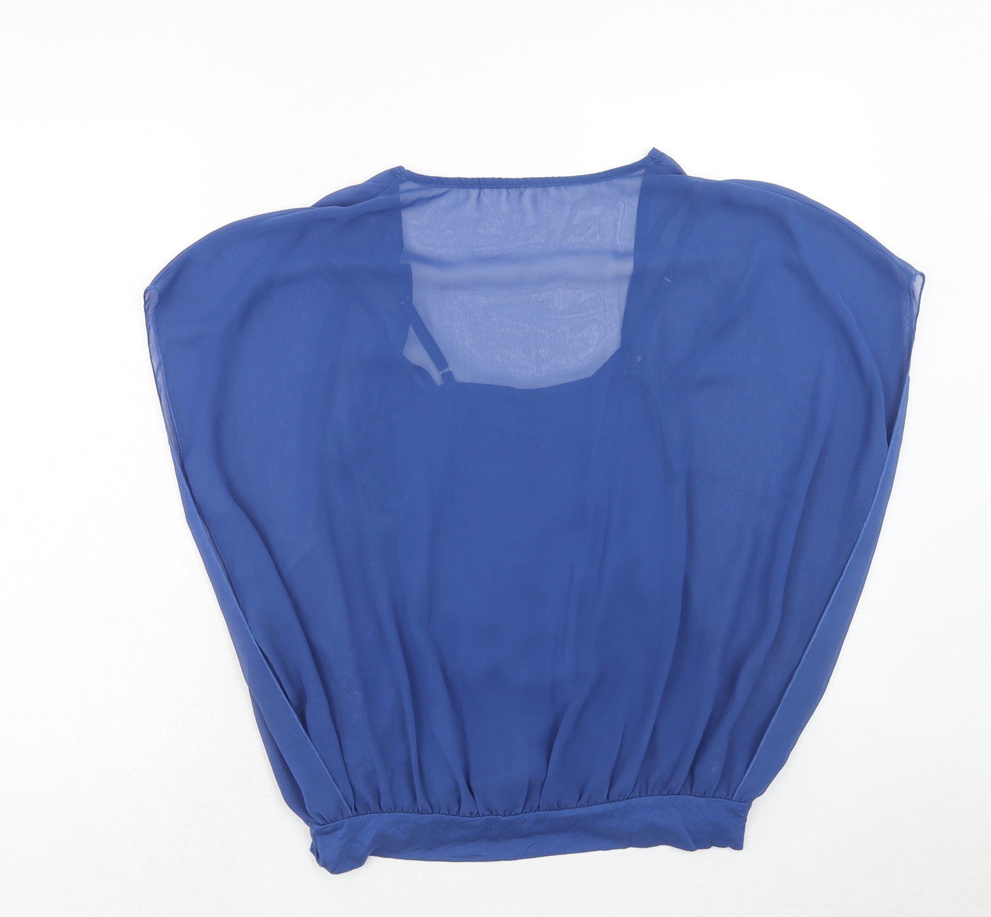 Body Flirt Womens Blue Polyester Basic Blouse Size S Round Neck