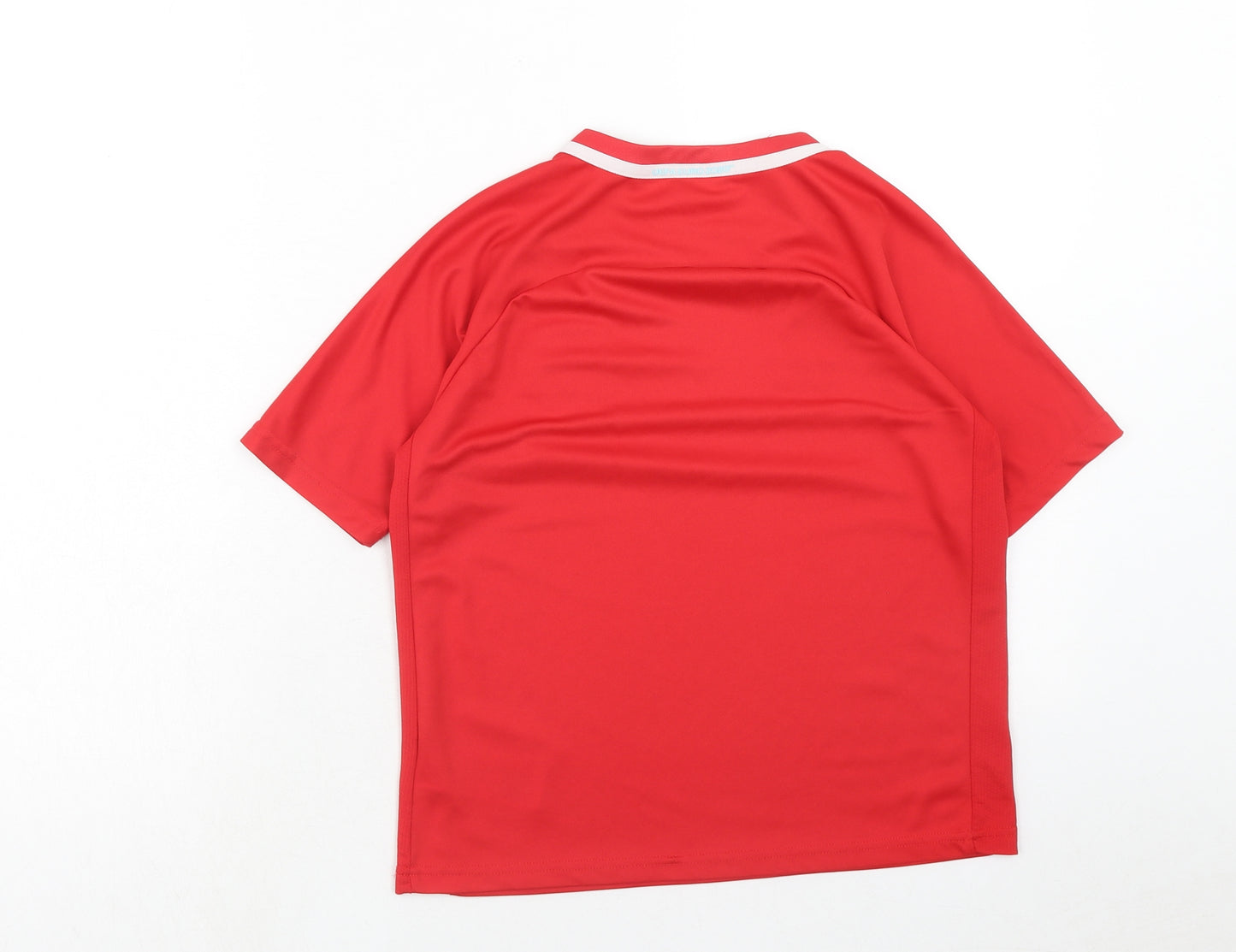 Sports Direct Boys Red Polyester Basic T-Shirt Size 11-12 Years Round Neck Pullover - Euro 2020 Wales