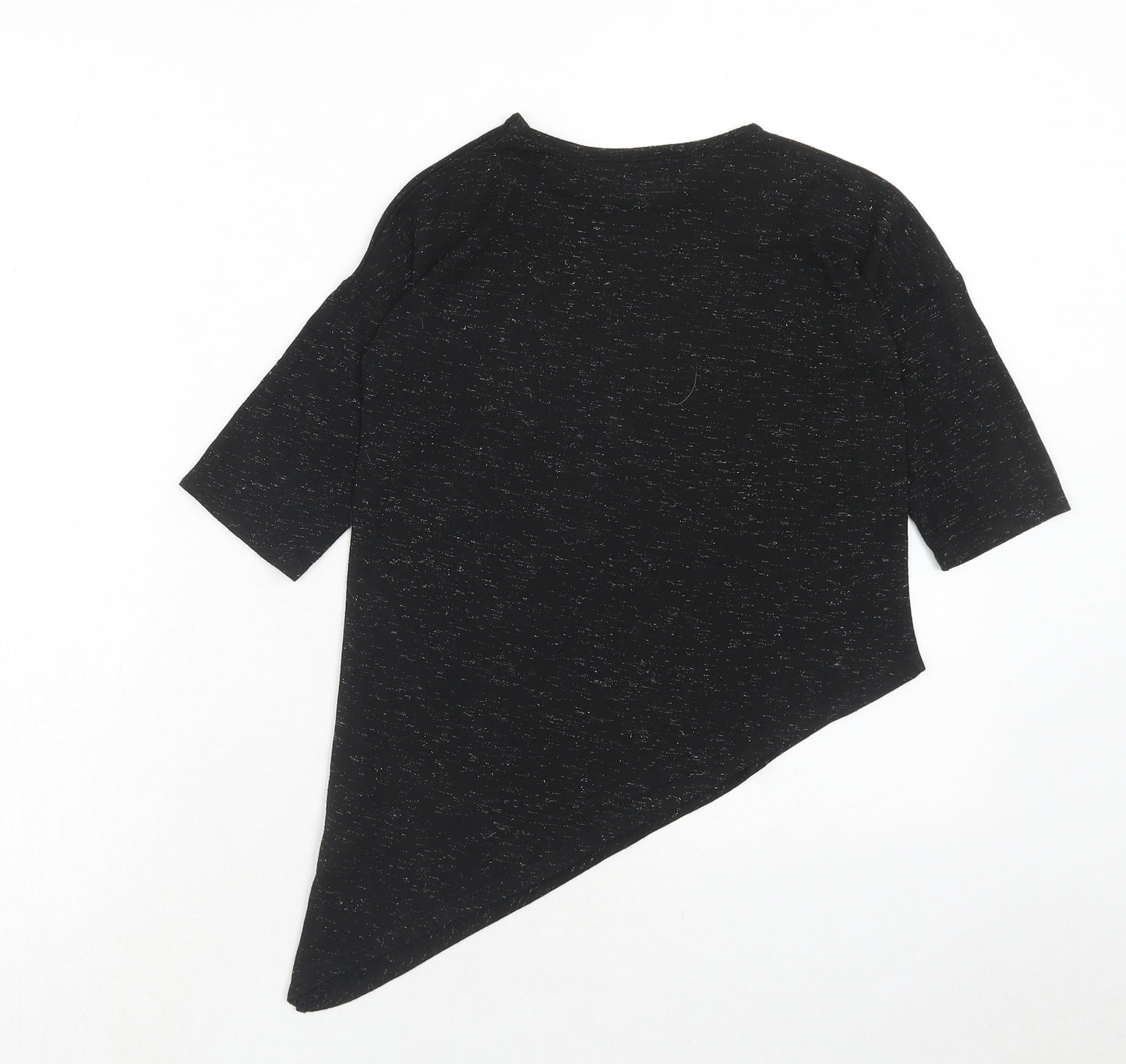F&F Girls Black Polyester Basic T-Shirt Size 8-9 Years Round Neck Pullover - Aim High And Touch The Stars