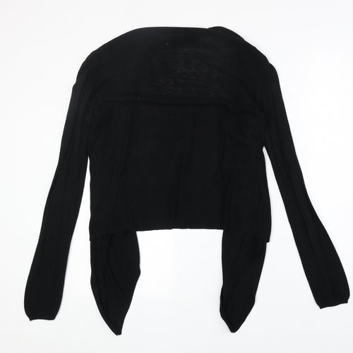 Promod Womens Black V-Neck Viscose Cardigan Jumper Size M - Contrasting Trim