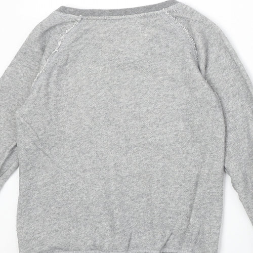 NEXT Girls Grey Cotton Pullover Sweatshirt Size 10 Years Pullover