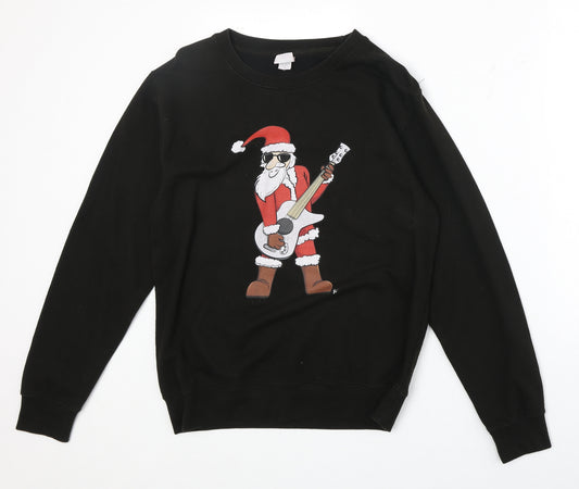 Awdis Womens Black Cotton Pullover Sweatshirt Size S Pullover - Father Christmas