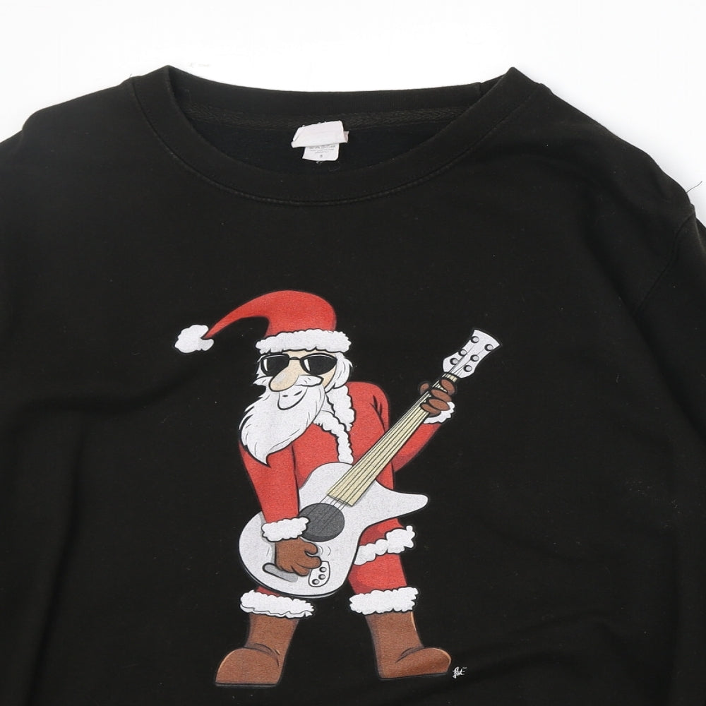 Awdis Womens Black Cotton Pullover Sweatshirt Size S Pullover - Father Christmas