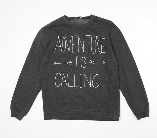 RAD Womens Grey Polyester Pullover Sweatshirt Size L Pullover - Adventure is Calling