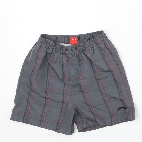 Slazenger Boys Grey Geometric Polyester Sweat Shorts Size 5-6 Years Regular
