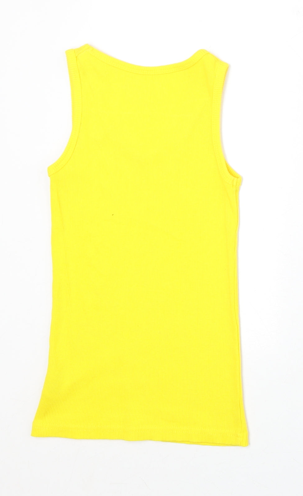 Young Dimension Girls Yellow 100% Cotton Basic Tank Size 11-12 Years Round Neck Pullover