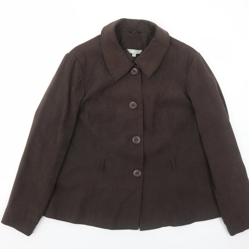 Mia Moda Womens Brown Jacket Size 18 Button