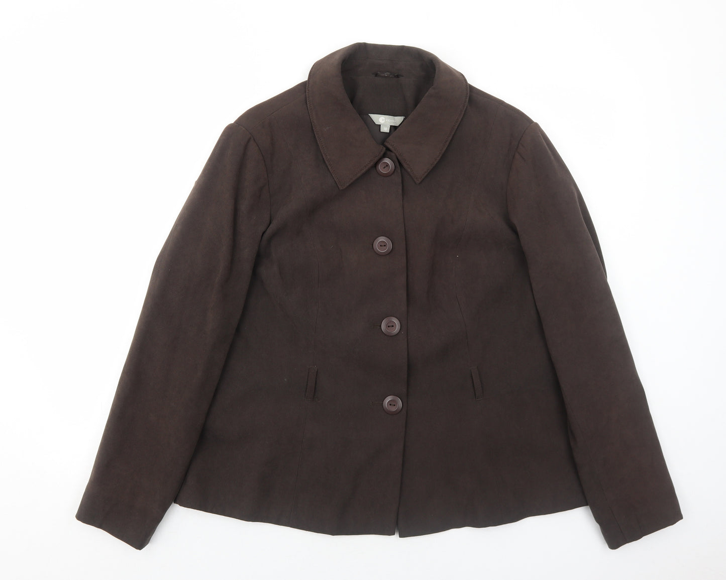 Mia Moda Womens Brown Jacket Size 18 Button