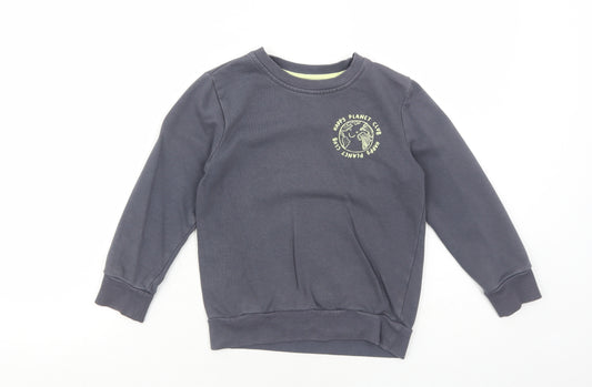 George Boys Grey Cotton Pullover Sweatshirt Size 5-6 Years Pullover - Happy Planet Club