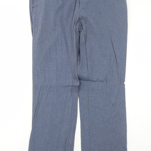 Debenhams Mens Blue Cotton Trousers Size 32 in L31 in Regular Zip