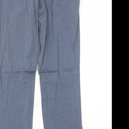 Debenhams Mens Blue Cotton Trousers Size 32 in L31 in Regular Zip