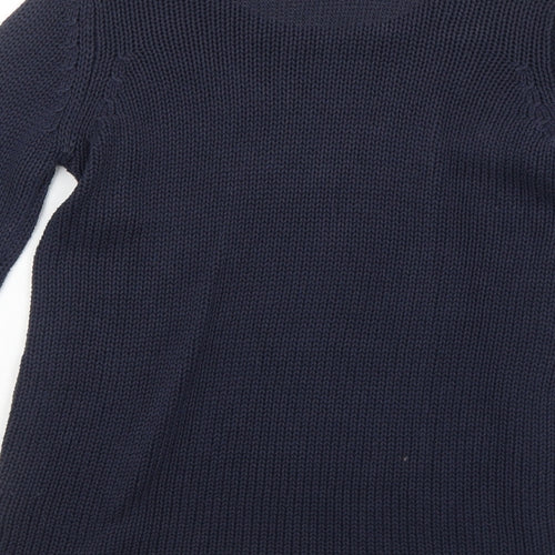 Gina Tricot Womens Blue Round Neck Acrylic Pullover Jumper Size XS