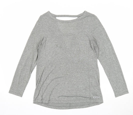 Soluxe Womens Grey Polyester Pullover Casual Size S Round Neck Pullover