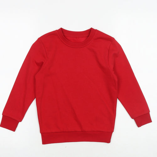George Girls Red Cotton Pullover Sweatshirt Size 5-6 Years Pullover