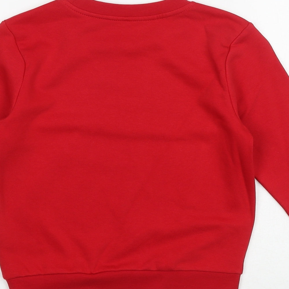 George Girls Red Cotton Pullover Sweatshirt Size 5-6 Years Pullover