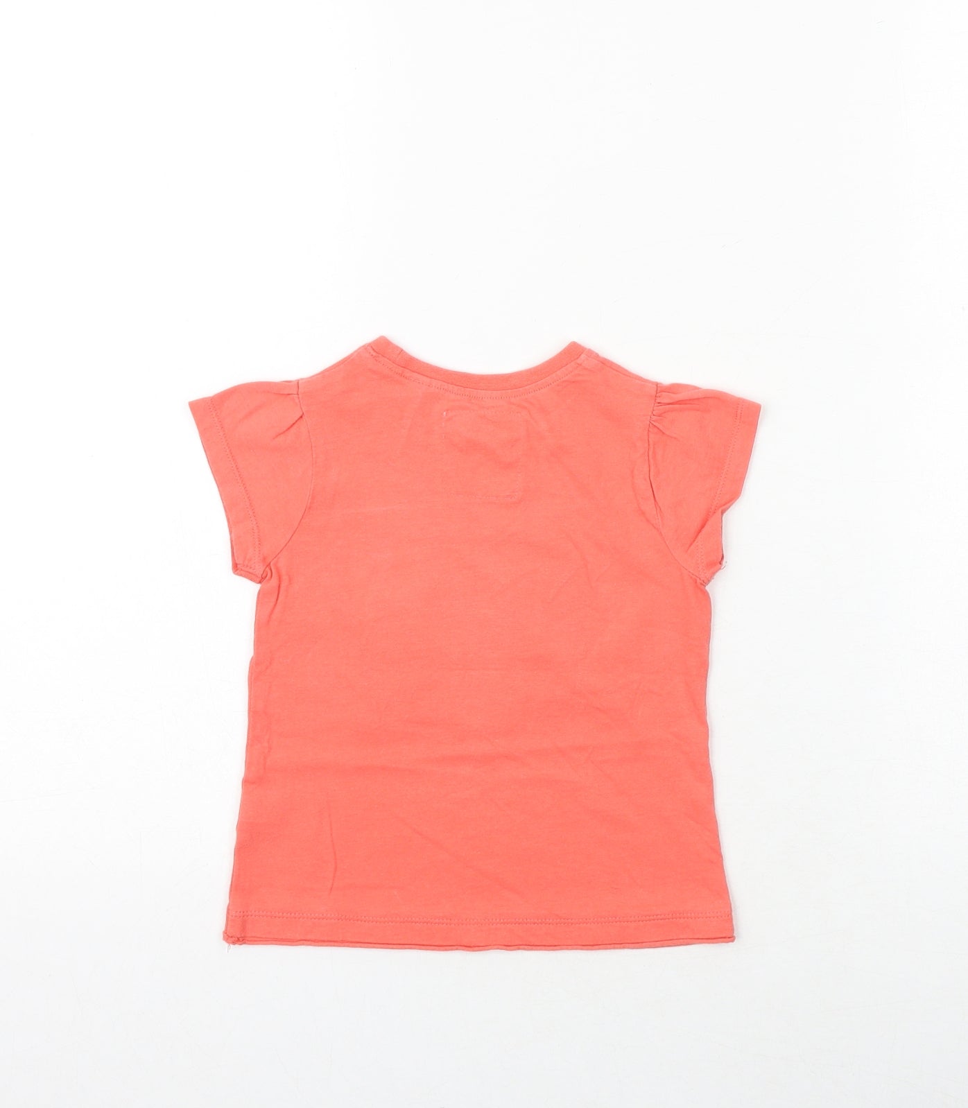 NEXT Girls Pink 100% Cotton Basic T-Shirt Size 2-3 Years Round Neck Pullover