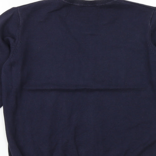 George Girls Blue V-Neck 100% Cotton Pullover Jumper Size 11-12 Years Pullover