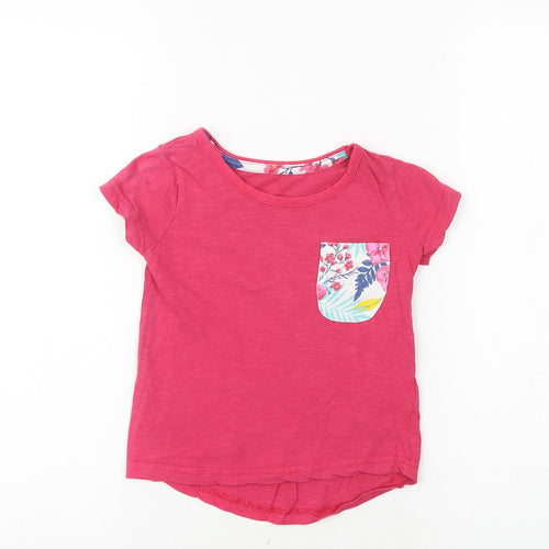 Lily& Dan Girls Pink 100% Cotton Basic T-Shirt Size 3-4 Years Round Neck Pullover