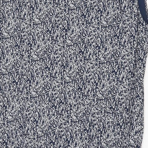 s.Oliver Womens Blue Geometric Viscose A-Line Size 10 V-Neck Pullover