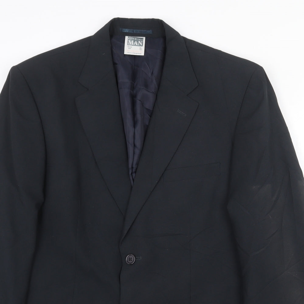 Premier Man Mens Grey Polyester Jacket Suit Jacket Size 40 Regular