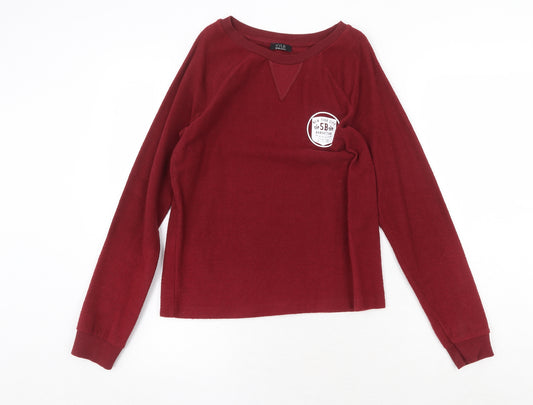 M&Co Girls Red Cotton Pullover Sweatshirt Size 13 Years Pullover