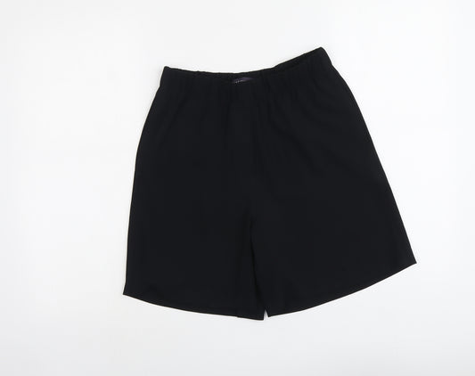 Marks and Spencer Womens Black Polyester Culotte Shorts Size 8 L6 in Regular Pull On