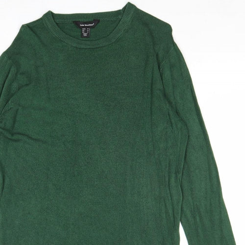 Cedar Wood State Mens Green Round Neck Acrylic Pullover Jumper Size M Long Sleeve