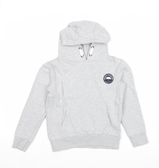 SoulCal&Co Boys Grey Cotton Pullover Hoodie Size 9-10 Years Pullover
