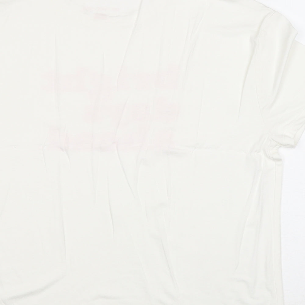 F&F Girls White Viscose Basic T-Shirt Size 13-14 Years Round Neck Pullover - Bright Days Ahead