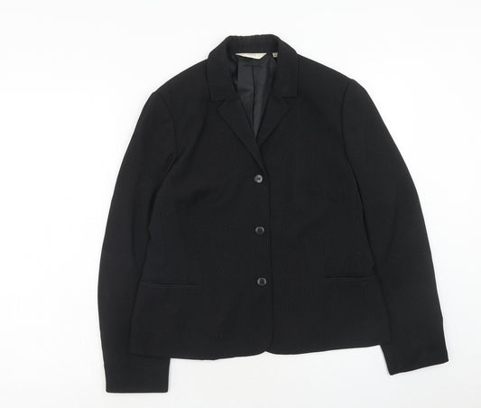 NEXT Womens Black Polyester Jacket Suit Jacket Size 14