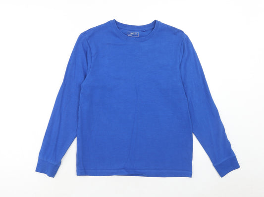 NEXT Boys Blue Cotton Basic T-Shirt Size 12 Years Round Neck Pullover
