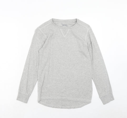 NEXT Boys Grey Cotton Basic T-Shirt Size 10 Years Round Neck Pullover