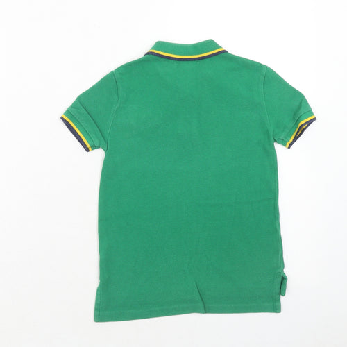 Ralph Lauren Boys Green Cotton Basic T-Shirt Size 4 Years Collared Button