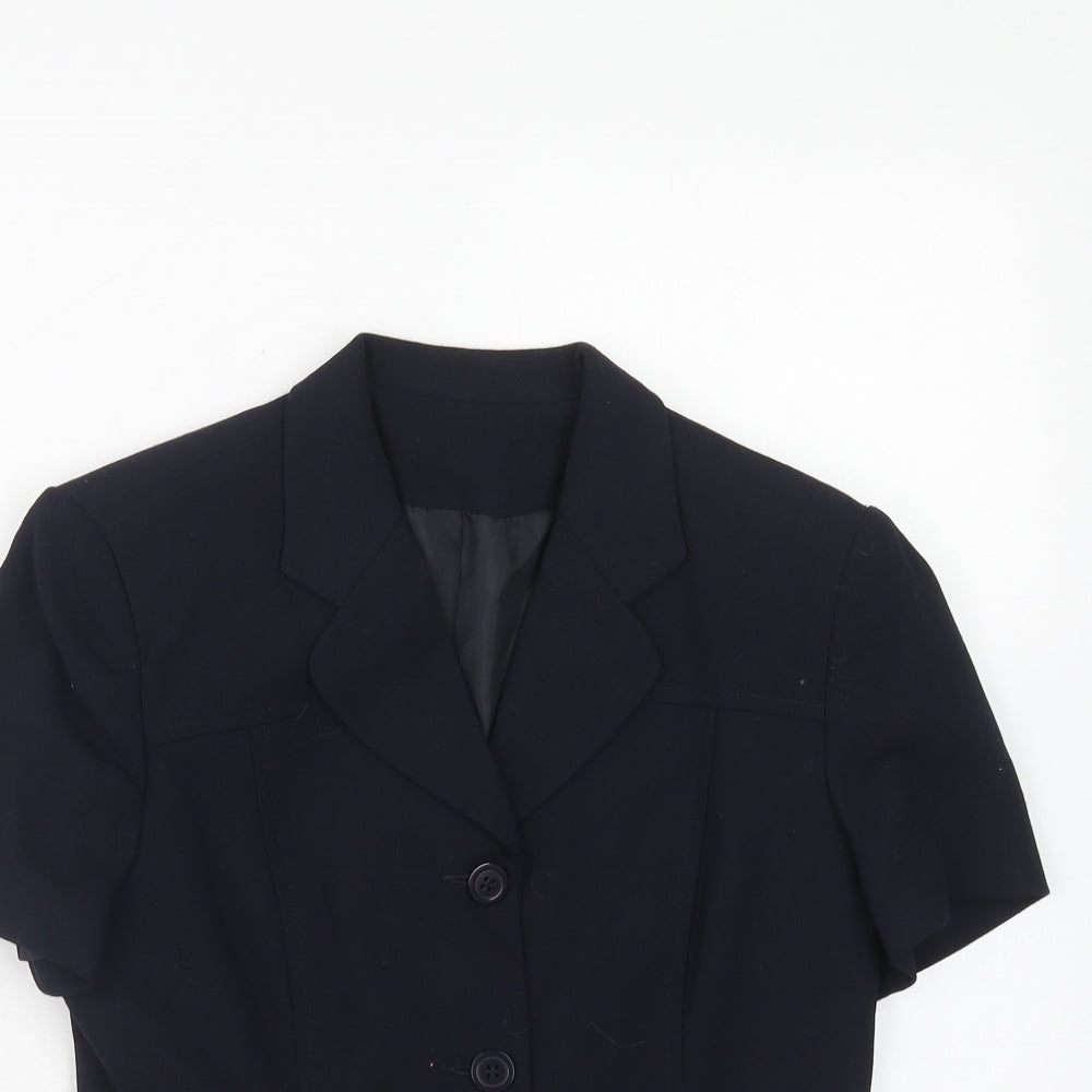 Anne Brooks Womens Blue Polyester Jacket Blazer Size 10