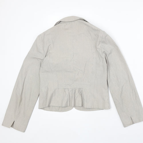 George Womens Beige Polyester Jacket Blazer Size 12