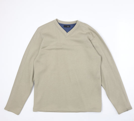BHS Mens Beige Polyester Pullover Sweatshirt Size M