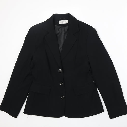 Betty Clark Womens Black Polyester Jacket Blazer Size 12