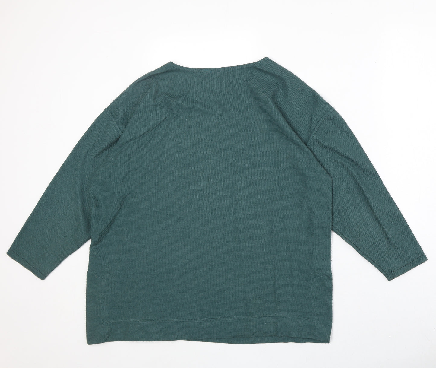 Fiore Womens Green Round Neck Polyester Pullover Jumper Size M