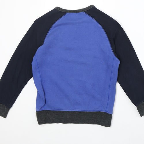 Mobacco Boys Blue Geometric 100% Cotton Pullover Sweatshirt Size 8-9 Years Pullover