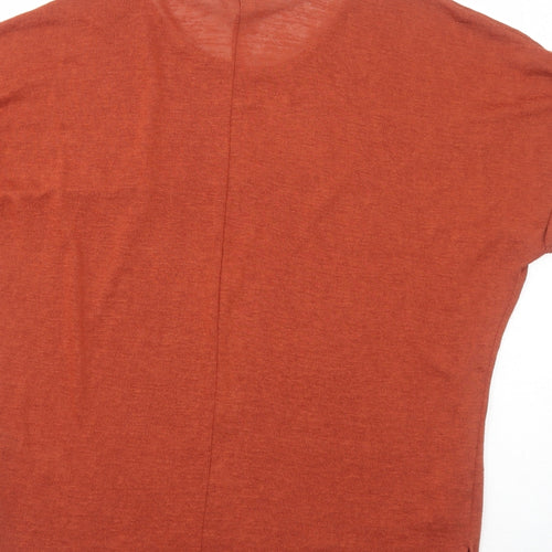 PEP&CO Womens Orange Polyester Basic T-Shirt Size 12 Round Neck
