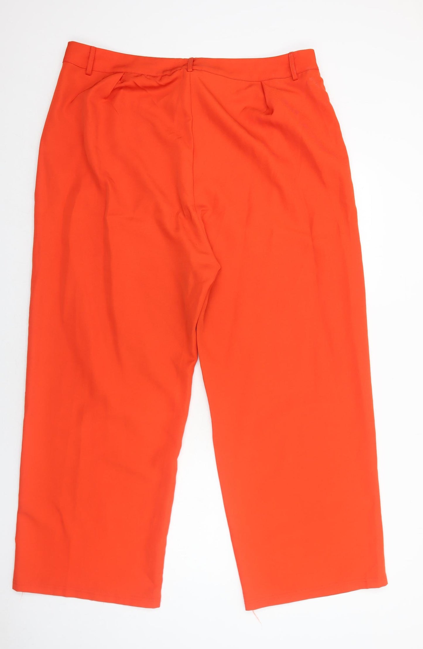 SheIn Womens Orange Polyester Trousers Size 2XL Regular Zip